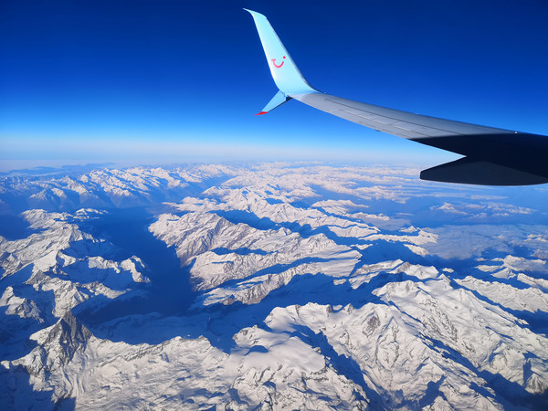 Flying high over the Alps Picture Board by mark humpage
