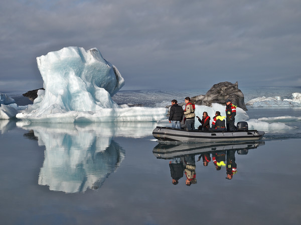 Iceland Iceberg reflection Picture Board by mark humpage