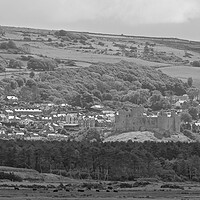 Buy canvas prints of Harlech Castle Panorama black white by mark humpage