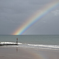 Buy canvas prints of Rainbow over sea by mark humpage