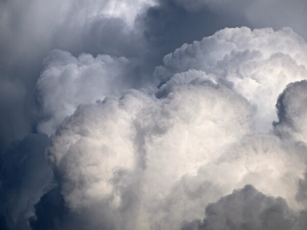 Vibrant storm clouds bubbling Picture Board by mark humpage