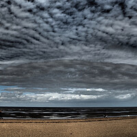 Buy canvas prints of Hunstanton beach and sea panorama by mark humpage