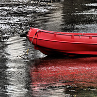 Buy canvas prints of Red boat in water North Wales by mark humpage