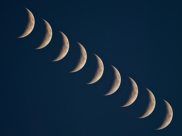 Crescent moons in line Picture Board by mark humpage