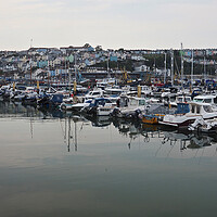 Buy canvas prints of Boats moored at Brixham marina  by mark humpage