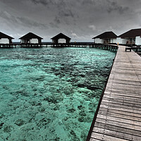 Buy canvas prints of Water bungalows in Maldives by mark humpage