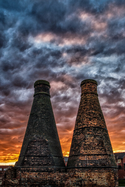 Bottle Kilns at sunset Picture Board by Brett Trafford