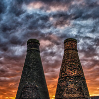 Buy canvas prints of Bottle Kilns at sunset by Brett Trafford