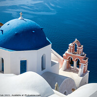 Buy canvas prints of Santorini Church by Peter Jarvis