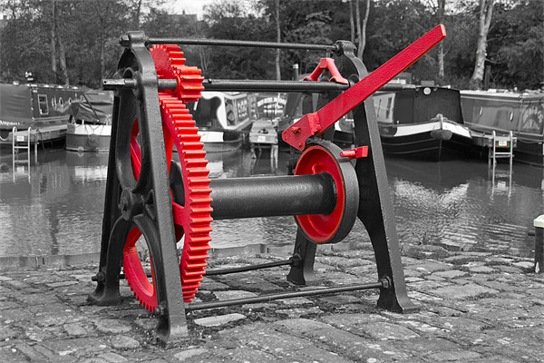 Red Winch at Braunston Picture Board by Bill Simpson