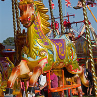 Buy canvas prints of Carousel Horse in colour by Bill Simpson
