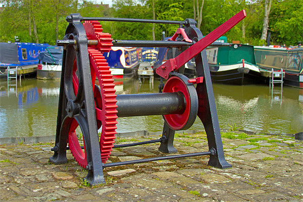 Winch at Braunston Colour Picture Board by Bill Simpson