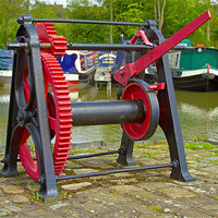 Buy canvas prints of Winch at Braunston Colour by Bill Simpson