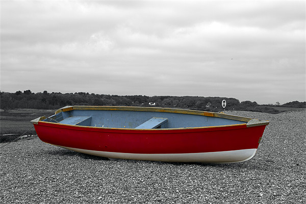 Red Boat on Dunwich Beach Picture Board by Bill Simpson