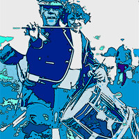 Buy canvas prints of Drummer and Child by Bill Simpson