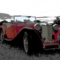 Buy canvas prints of MG T Midget Posterised by Bill Simpson