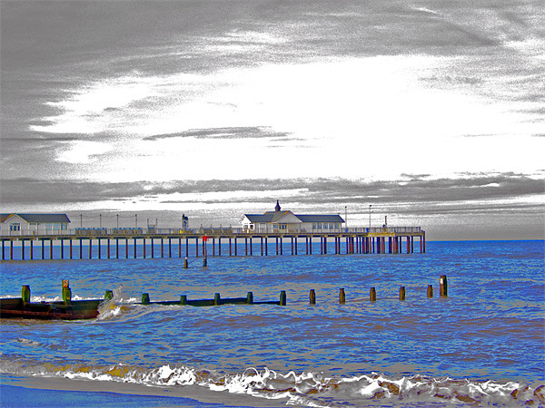 Southwold Pier Enhanced Picture Board by Bill Simpson