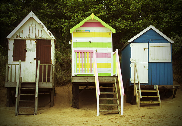Beach Huts at Wells Next to Sea 3 Picture Board by Bill Simpson