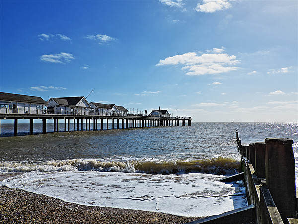 Southwold Pier and Groyne Picture Board by Bill Simpson