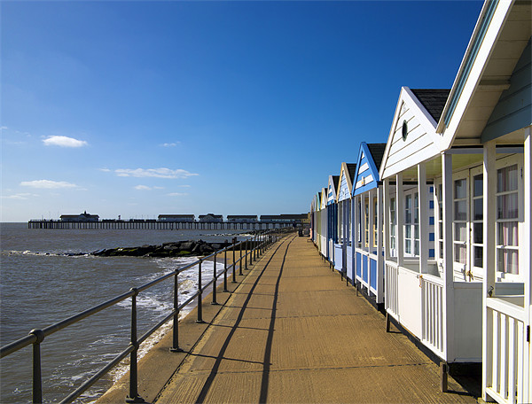 Southwold Pier and Beach Huts Picture Board by Bill Simpson