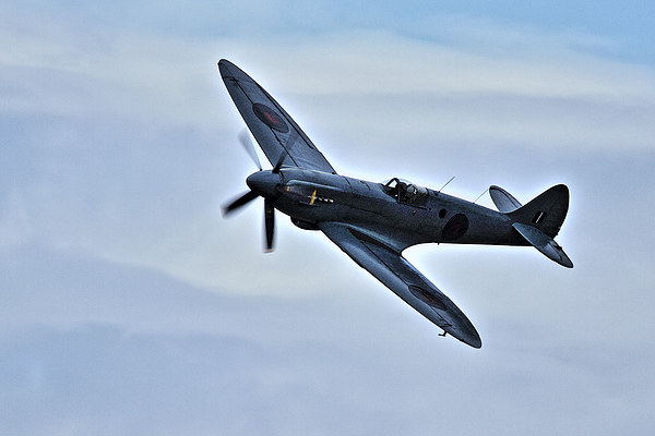 Supermarine Spitfire Watercolour Texture Picture Board by Bill Simpson