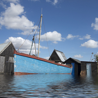 Buy canvas prints of Flood at Walberswick by Bill Simpson