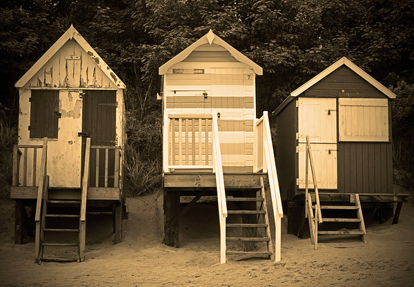 Beach Huts at Wells Next the Sea Picture Board by Bill Simpson