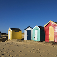 Buy canvas prints of Southwold Gun Hill Beach Huts by Bill Simpson
