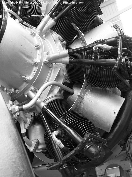 Air Cooled Radial Aircraft Engine Picture Board by Bill Simpson