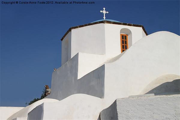 Church Detail Pyrgos, Santorini, Greece Picture Board by Carole-Anne Fooks
