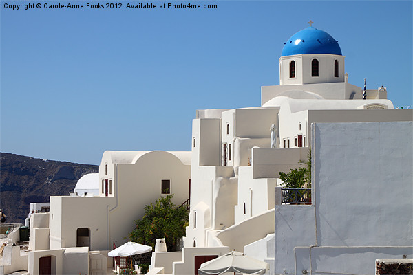 Church and Houses, Oia, Santorini Picture Board by Carole-Anne Fooks