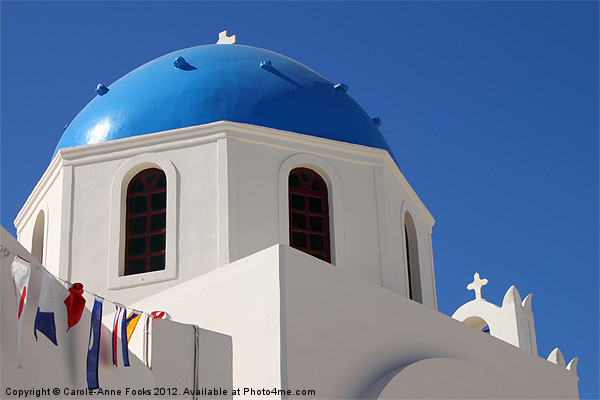Church Dome, Oia, Santorini, Greece Picture Board by Carole-Anne Fooks