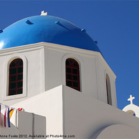 Buy canvas prints of Church Dome, Oia, Santorini, Greece by Carole-Anne Fooks