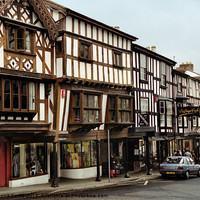 Buy canvas prints of Ludlow Half Timbered Tudor Buildings by Carole-Anne Fooks