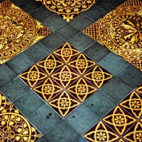 Buy canvas prints of Floor Tiles Saint Davids Pembrokeshire by Carole-Anne Fooks
