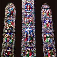 Buy canvas prints of Shrewsbury Abby Stained Glass Windows by Carole-Anne Fooks