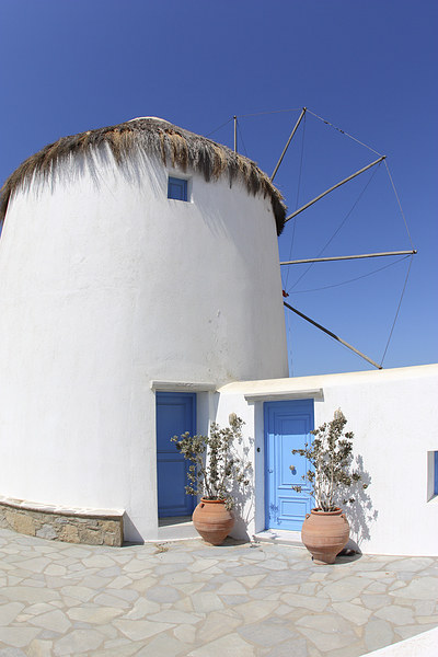 Windmill House Mykonos Picture Board by Carole-Anne Fooks