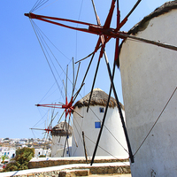 Buy canvas prints of Traditional Windmills on Mykonos by Carole-Anne Fooks