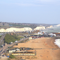 Buy canvas prints of  Brighton Beach & South Downs National Park by Carole-Anne Fooks