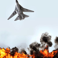 Buy canvas prints of  F111 with Fire by Carole-Anne Fooks