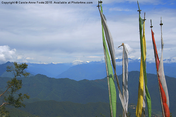  Prayer Flags on the Road in Bhutan Picture Board by Carole-Anne Fooks
