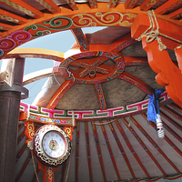 Buy canvas prints of   Mongolian Ger Interior by Carole-Anne Fooks
