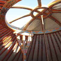 Buy canvas prints of  Mongolian Ger Interior by Carole-Anne Fooks