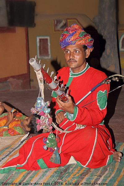 Musician at the Chocki Dani Village in Rajasthan,  Picture Board by Carole-Anne Fooks