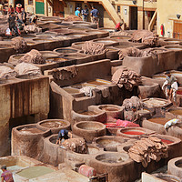 Buy canvas prints of Leather Tannery in Fes by Carole-Anne Fooks