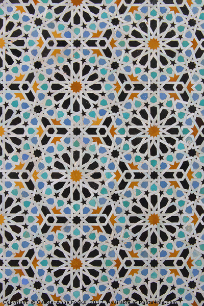 Floral Tiles, Fes, Morocco Picture Board by Carole-Anne Fooks