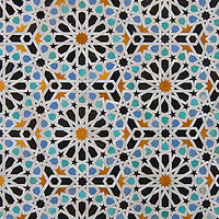 Buy canvas prints of Floral Tiles, Fes, Morocco by Carole-Anne Fooks