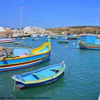 Buy canvas prints of Marsaxlokk Waterfront, Malta. by Carole-Anne Fooks