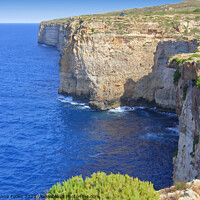 Buy canvas prints of Cliffs at Migra, Malta  by Carole-Anne Fooks