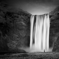 Buy canvas prints of Skogafoss Mono by Dave Wragg